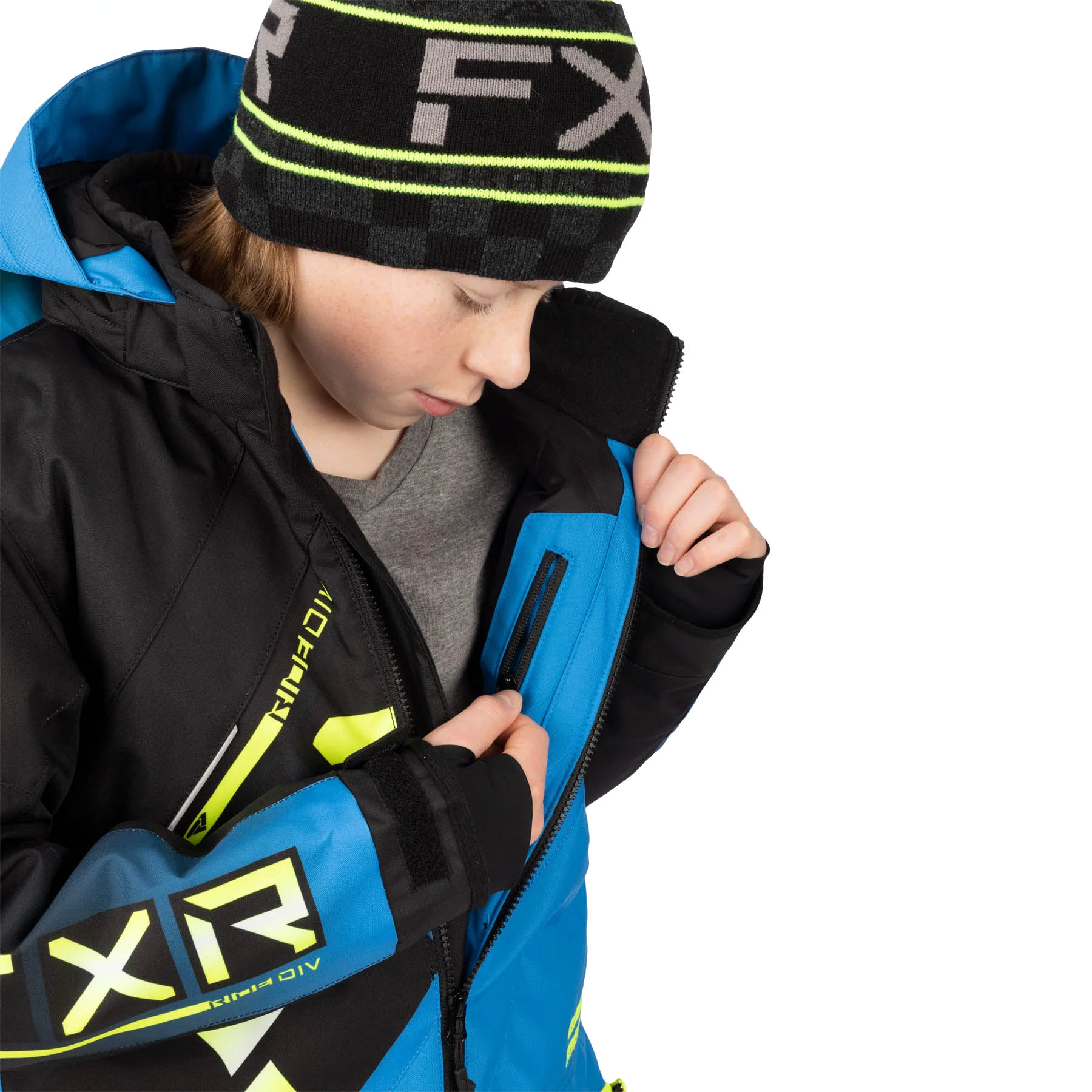 Комбинезон для снегохода (детский) FXR CX №6 blue-black (текстиль) (16Y) Комбинезон для снегохода (детский) FXR CX №6 blue-black (текстиль) (16Y)