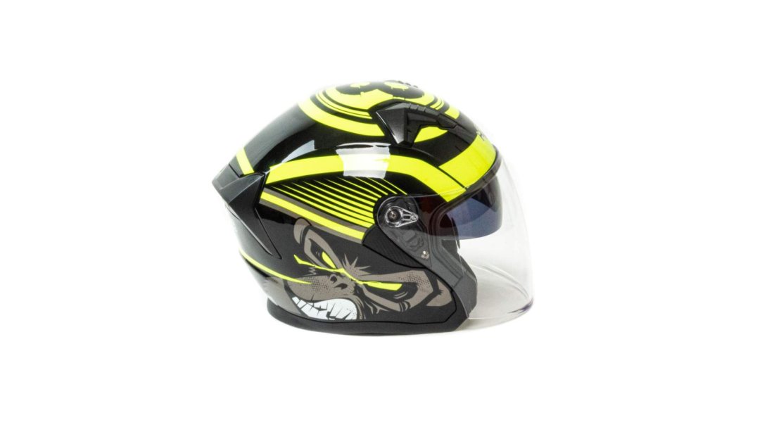 Шлем мото открытый HIZER J228 #1 (L) black/neon yellow